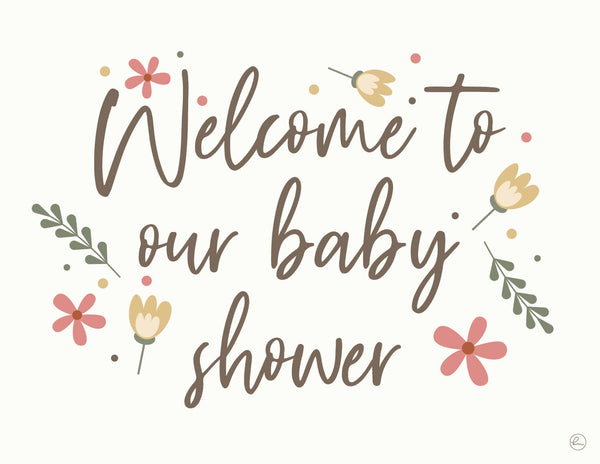 pretty spring baby shower welcome sign