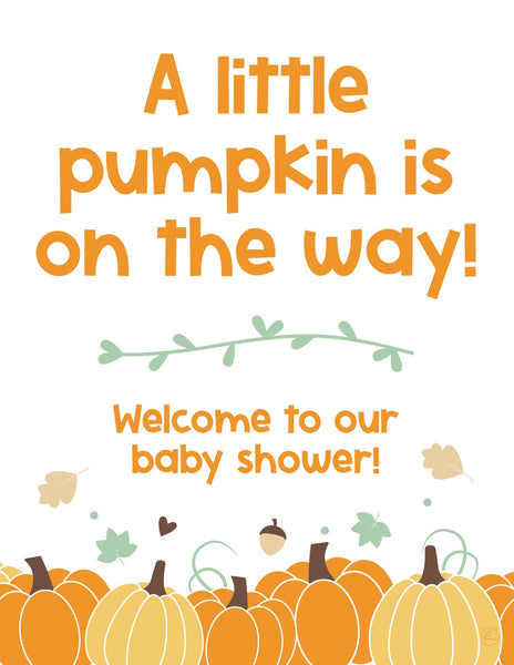 little pumpkin baby shower welcome sign