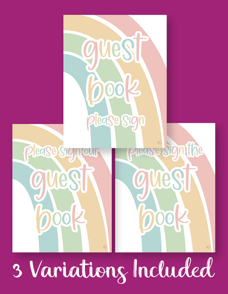 printable baby shower guest book signs