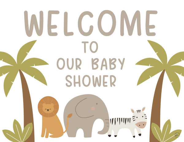 safari baby shower welcome sign