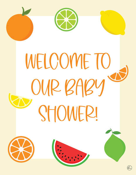 summer baby shower welcome sign