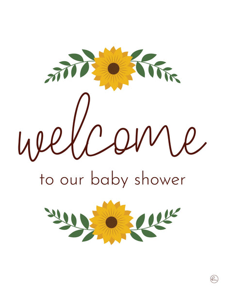 sunflower baby shower welcome sign