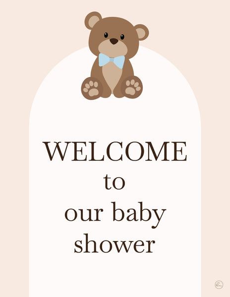 teddy bear baby shower welcome sign