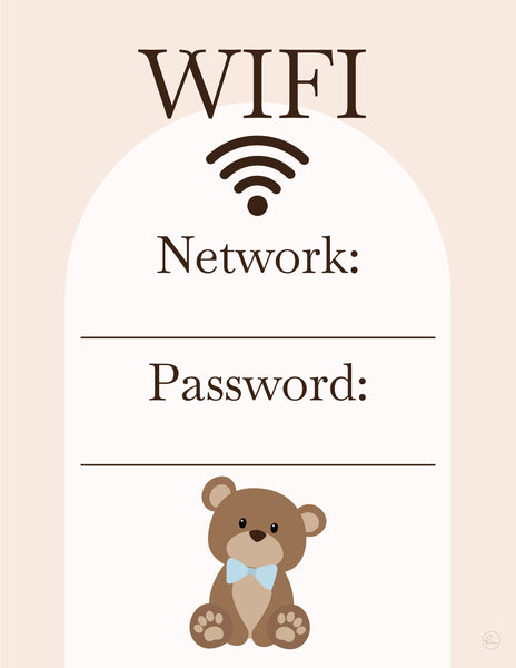 printable baby shower wifi signs