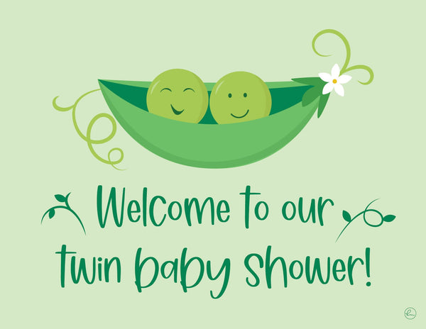 twin baby shower welcome sign