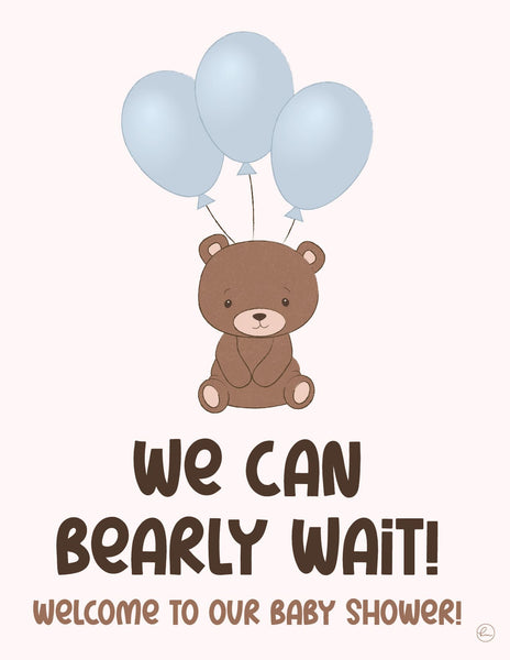 we can bearly wait baby shower welcome sign