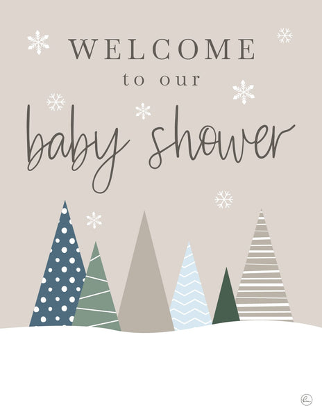 winter baby shower welcome sign
