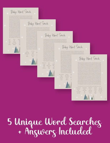 printable baby shower word searches