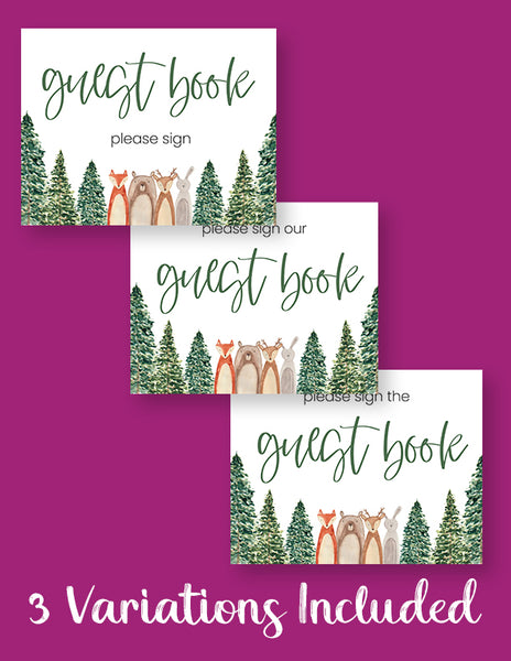 printable baby shower guest book signs