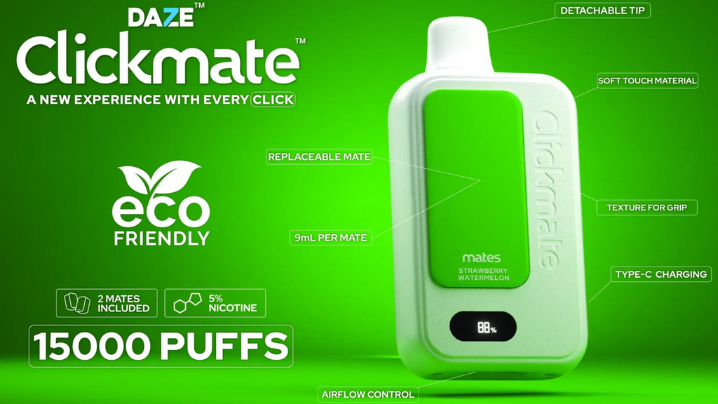 Clickmate Adjustable Airflow 15000 Puffs Removable Tip