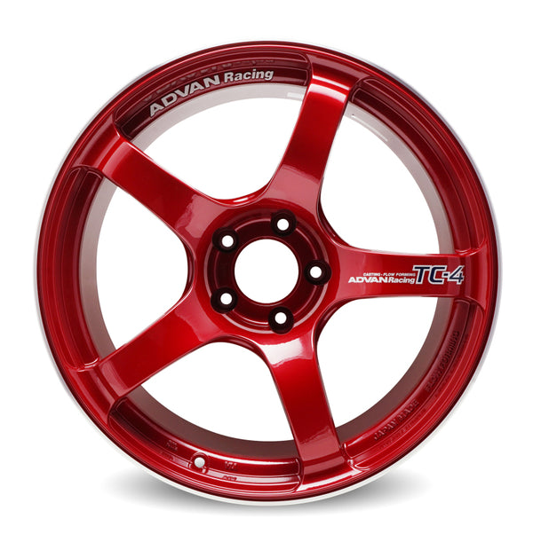 Advan TC4 18x8.5 +38 5-114.3 Racing Candy Red & Ring Wheel – SUBIE