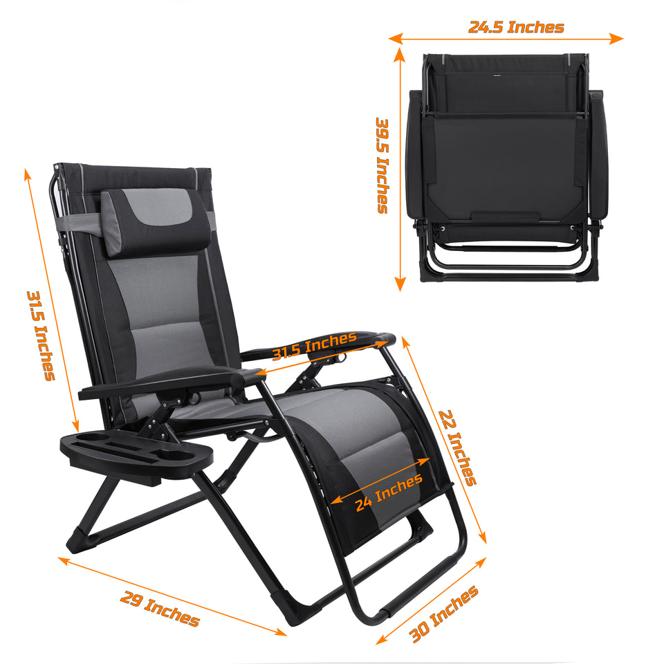 extra wide padded zero gravity chair