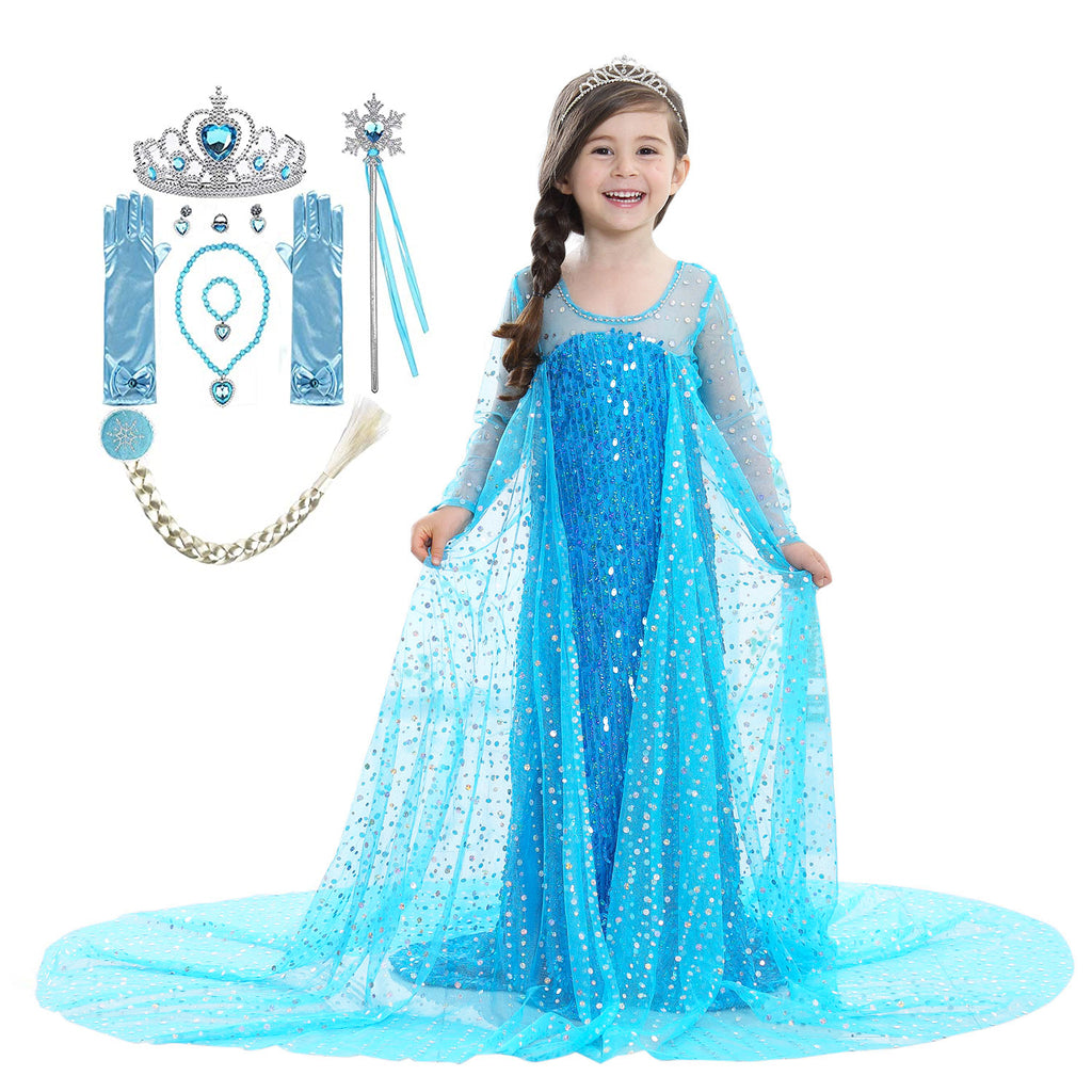 Girls Deluxe Frozen Inspired Elsa Costume Dress Set, 58% OFF