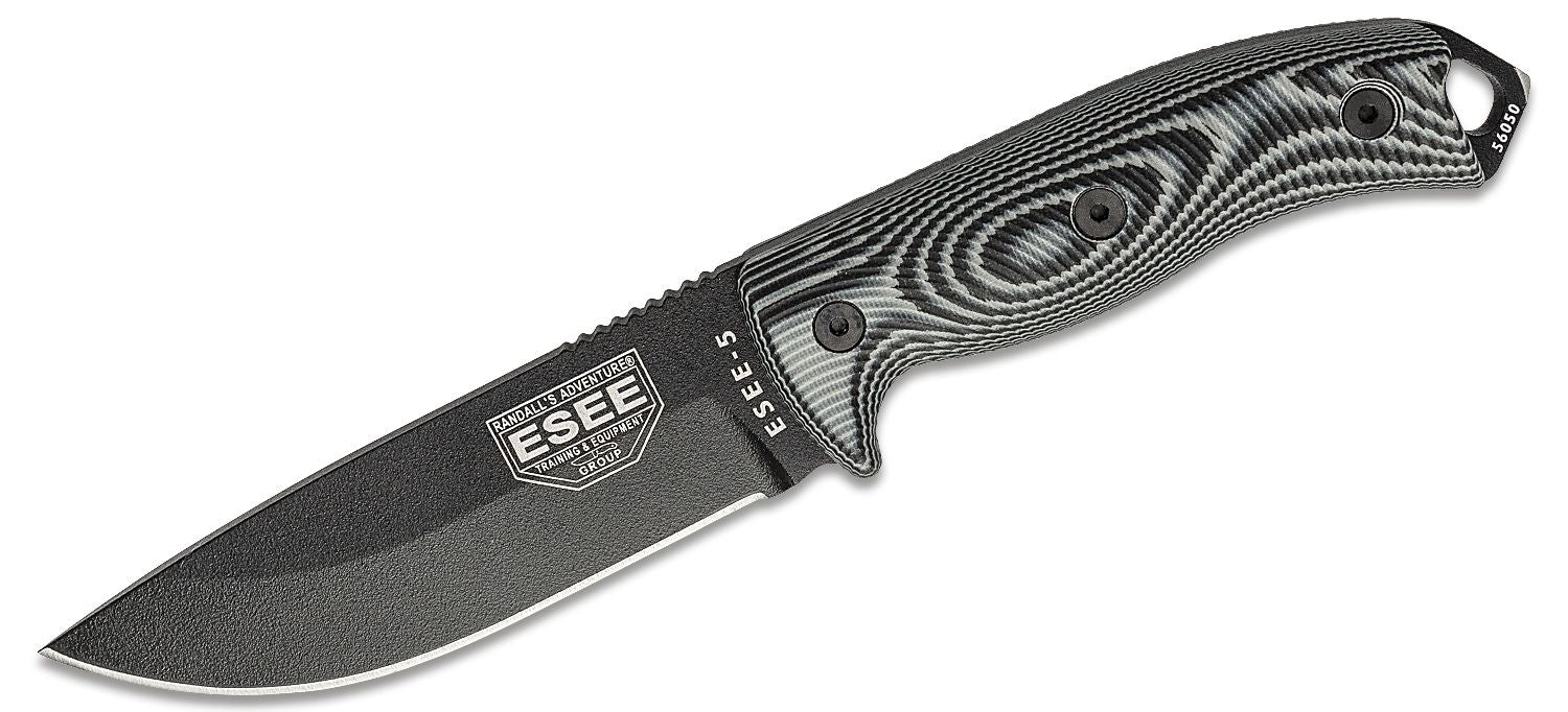 ESEE Model 5 Fixed Blade Knife Gray/Black 3D G-10 (5.25" Black) ESEE-5PB-002