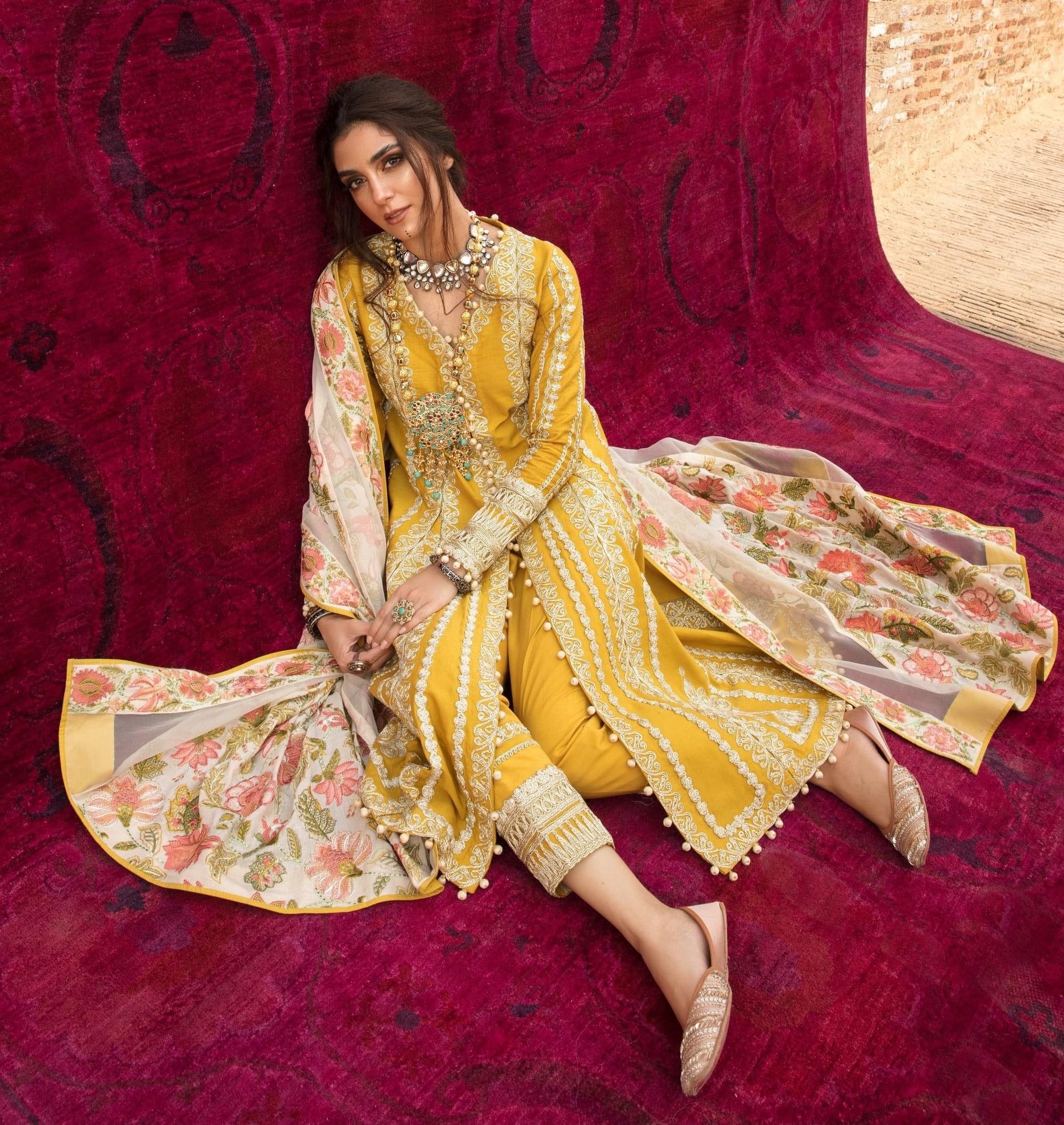 Crimson winter collection 2020 by Saira Shakira Pakistani Clothes UK online