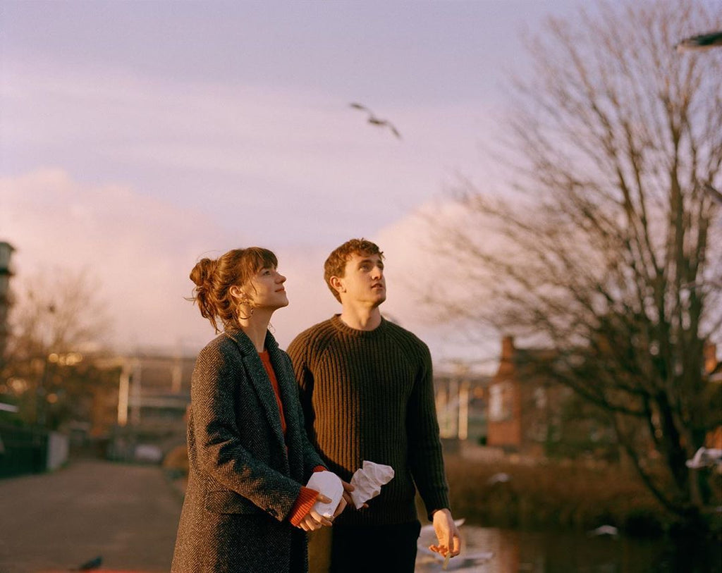 Normal people Connell and Marianne in tweed jackets 