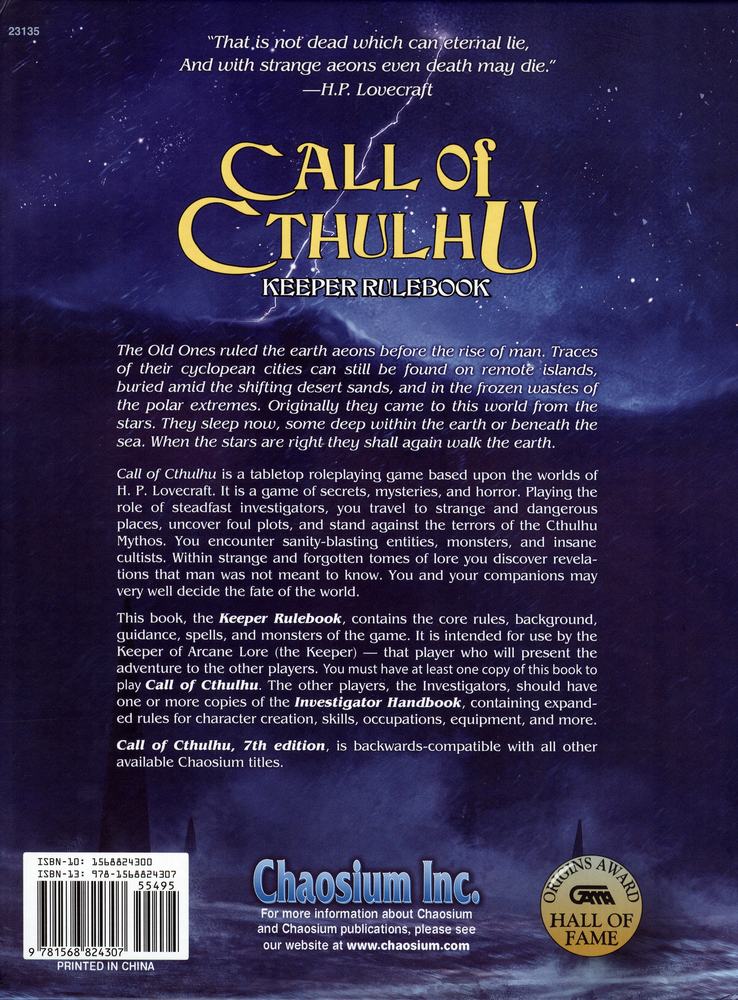 call of cthulhu keeper rulebook