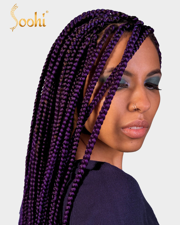 box braids with purple