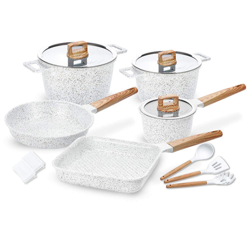 Cooklover 13-Piece Cookware Set, PFOA Free + Cooking Utensils – White –  Môdern Space Gallery