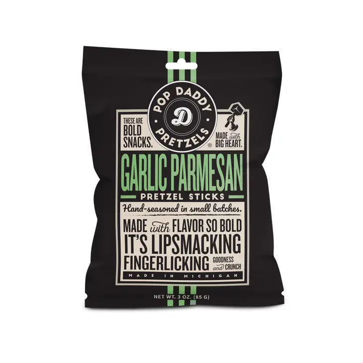 Pop Daddy – Garlic Parmesan Pretzels 3.0oz