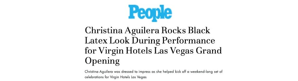 Christina Aguilera in People Magazine Header