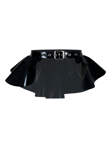 black latex peplum belt