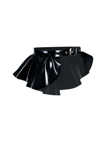 black latex peplum belt