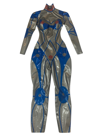 Cyber Catsuit with Laser Etching - Vex Latex