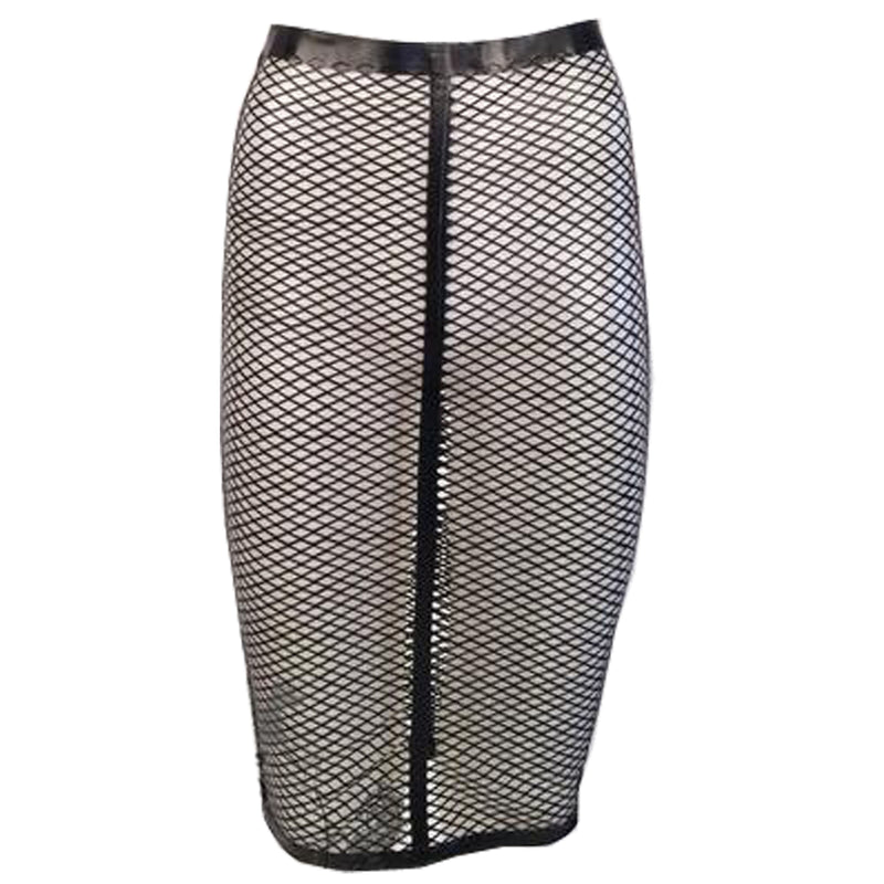 Laser Cut Latex Rubber Fishnet Pencil Skirt - Vex Inc. | Latex Clothing