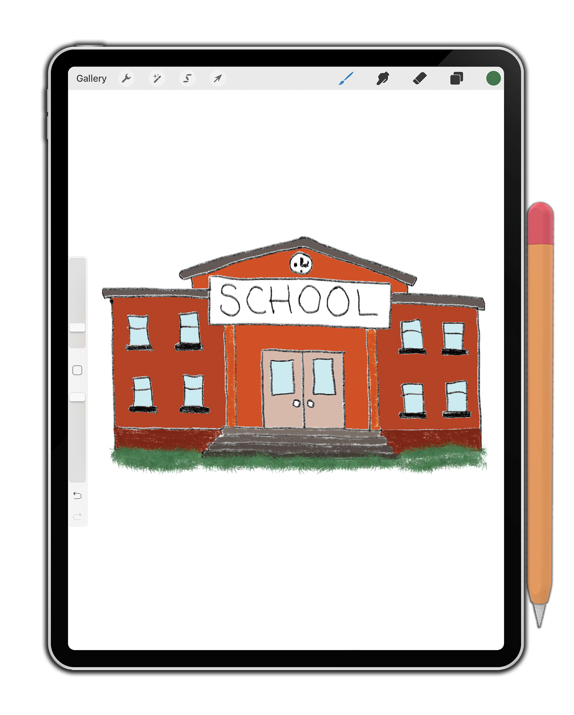 Easy school drawing | Simple kids school | school ideas In this tutorial |  Teaching drawing, Kids school, Drawing for kids