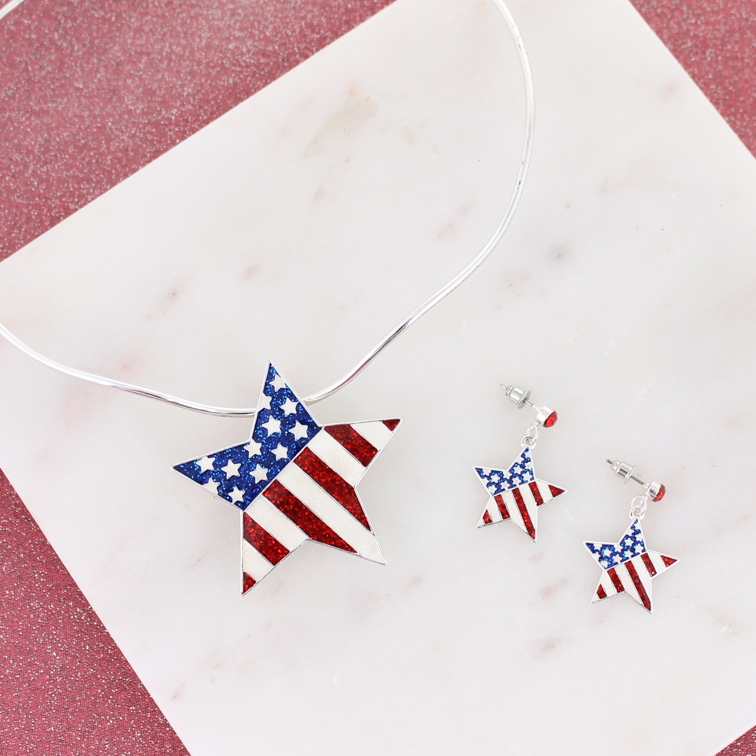 Red, White, and Blue Patriotic Necklace Embroidery - And Other Adventures  Embroidery Co