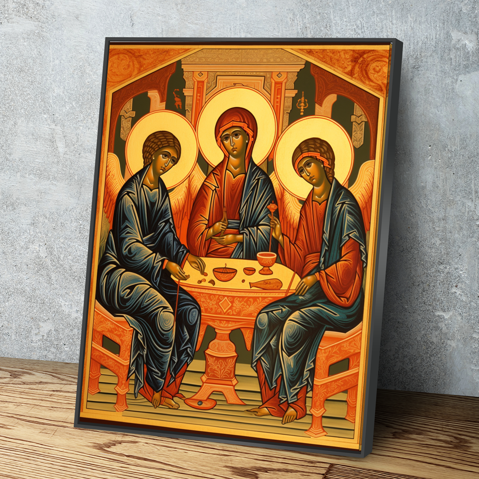 The Holy Trinity By Andrei Rublev Canvas Wall Art Portrait Print v2