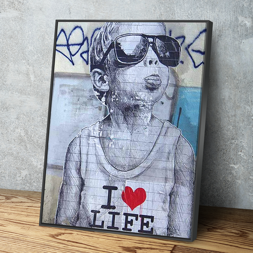 Love Hearts Graffiti Vertical Banksy Print Banksy Poster Banksy Art Ca – Wall  Canvas Mall