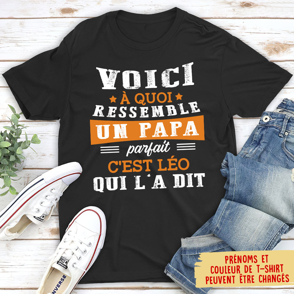 T Shirt Personnalise A Quoi Ressemble Un Homme Parfait Cadeau Papa T Shirt Papa Cadeau Pour Papa Anniversaire Tescadeaux