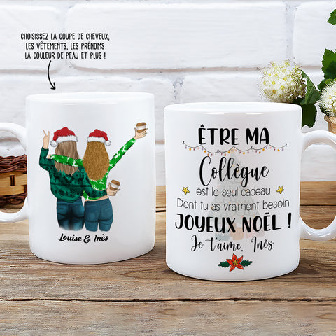 t shirt j'adore ma collègue cadeau collegue femme' Mug bicolore