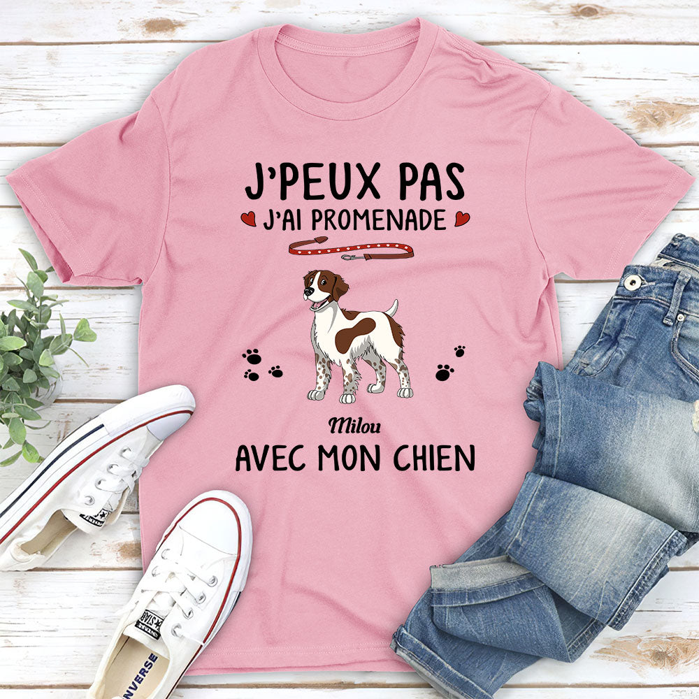 T-shirt Unisex Personnalisé - J‘Ai Promenade Avec Mon Chien