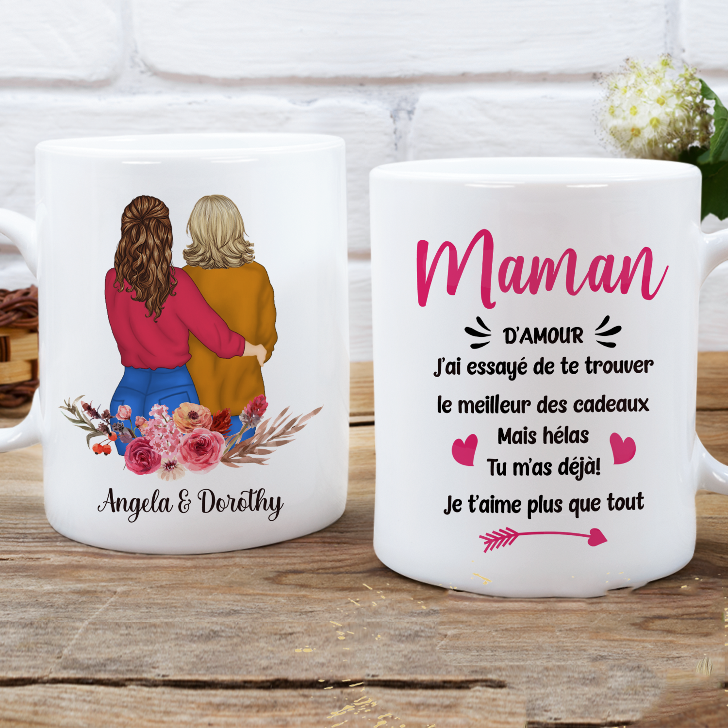 Tasse enfant personnalisée plastique céramique Super héro frère soeur