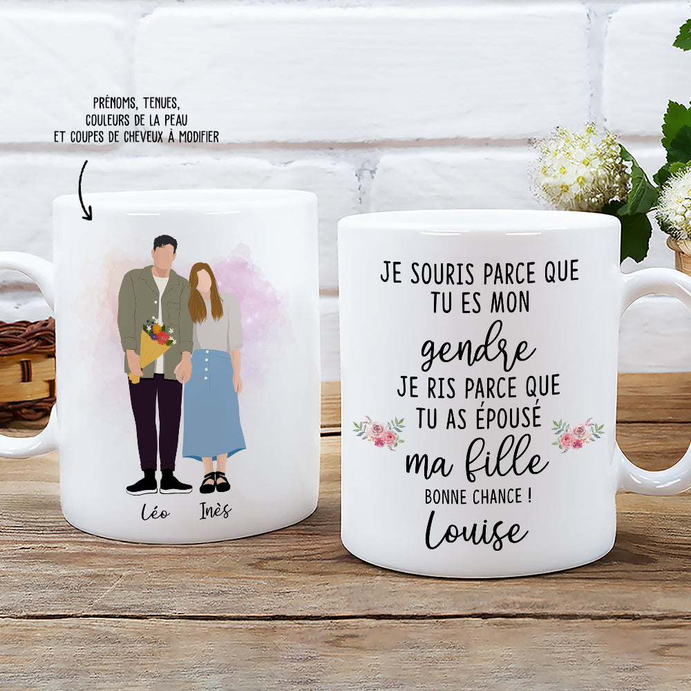 Mug Personnalise A Ma Gendre Merci D Epouser Ma Fille Beau Fils Joyeux Anniversaire Mon Gendre Cadeau Gendre Tescadeaux