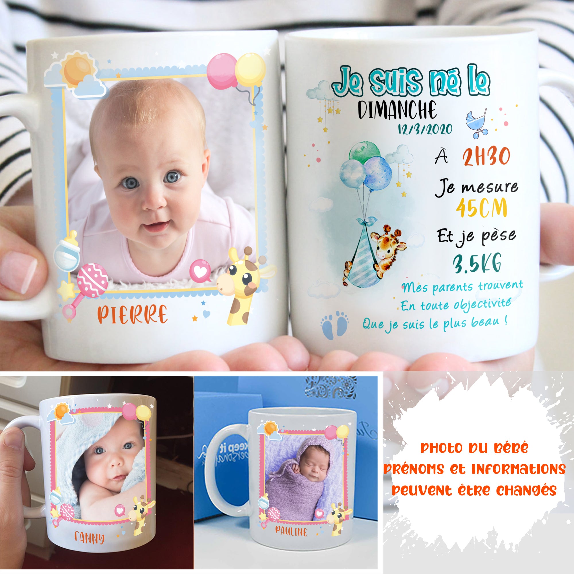 Mug Personnalise Je Suis Ne E Pour Bebe Cadeau Futur Maman Cadeau Naissance Maman Tescadeaux