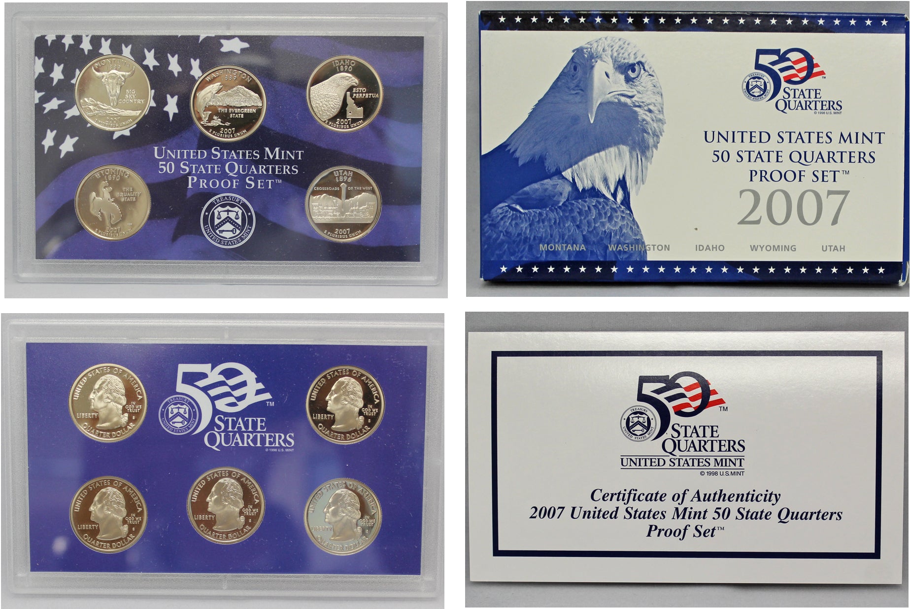 2007 State Quarter Proof Set CN-Clad (OGP) 5 coins