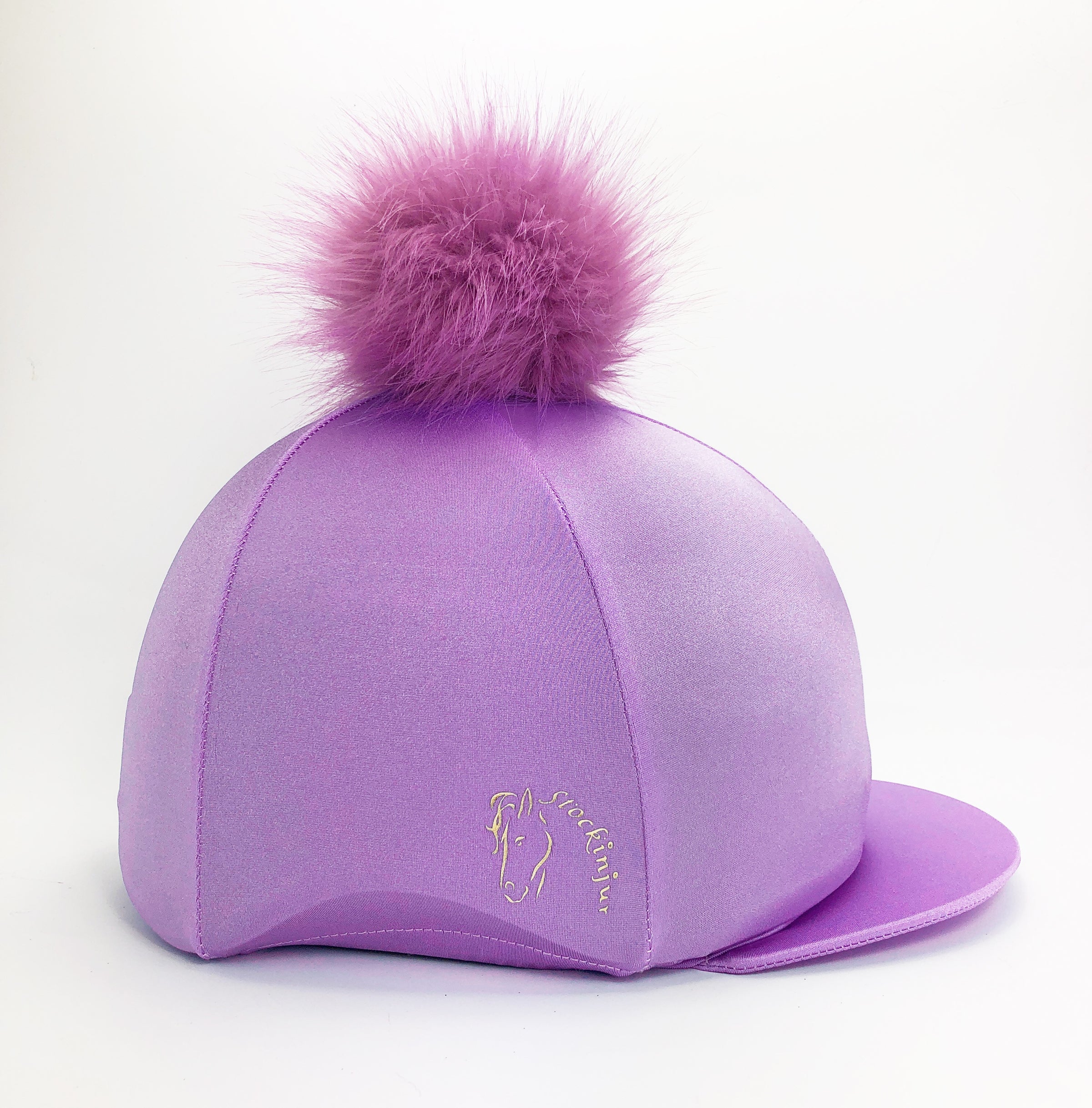 purple fur hat