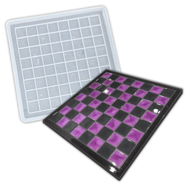 1111Fourone Chess Mold Epoxy Resin Silicone Checkerboard Mould