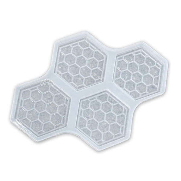 5.2x4.5x1 Thick 4 Coaster Silicone Mold - Hexagon – Crafted Elements