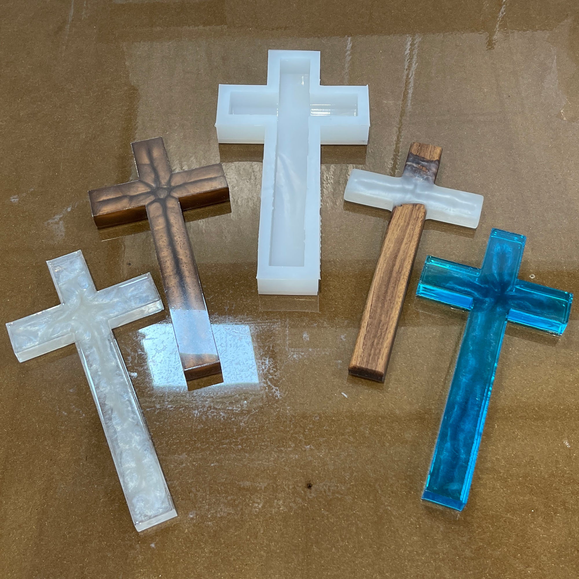 12x6x1" Crucifix Silicone Mold For Epoxy Resin - Medium Cross Mold