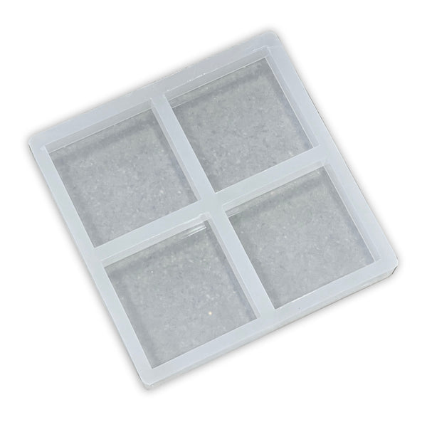 4x4x1 Thick 4 Coaster Silicone Mold - Square