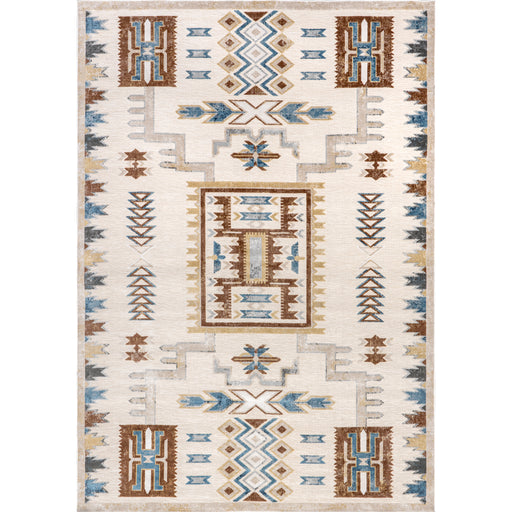 nuLOOM Kyleigh Machine Washable Southwestern Area Rug, Grey, 5x8 ft