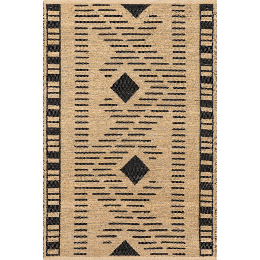 nuLOOM Livy Handmade Jute and Leather Tribal Fringe Natural 8 ft. x 10 ft. Area Rug