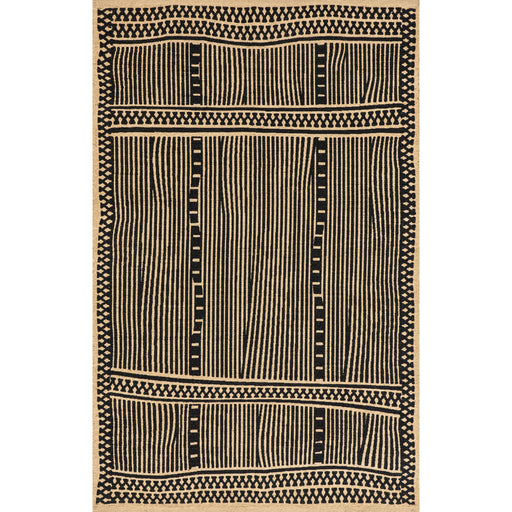 nuLOOM Livy Handmade Jute and Leather Tribal Fringe Natural 8 ft. x 10 ft. Area Rug