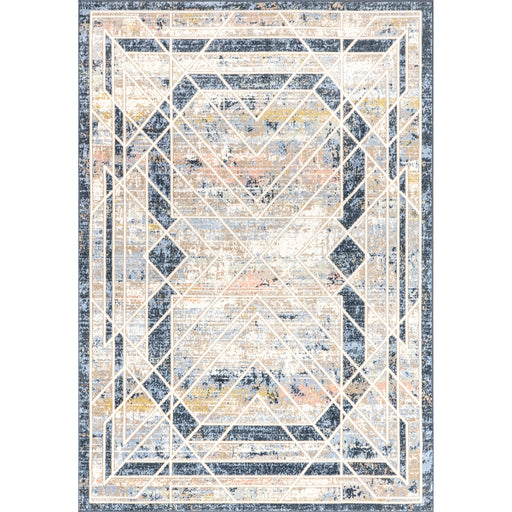 Nikita Faded Geometric Machine Washable Area Rug — nuLOOM