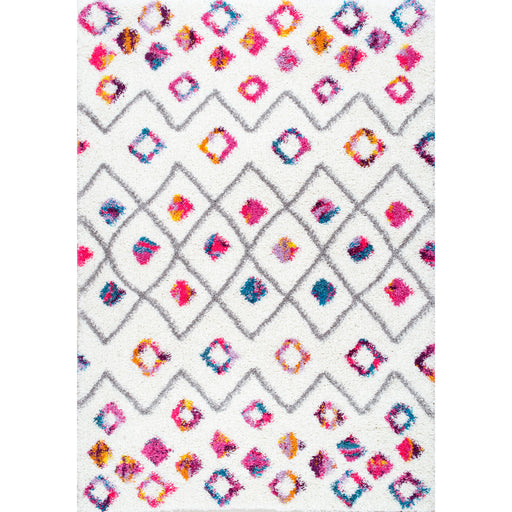 Francene Diamond Trellis Shag Area Rug — nuLOOM